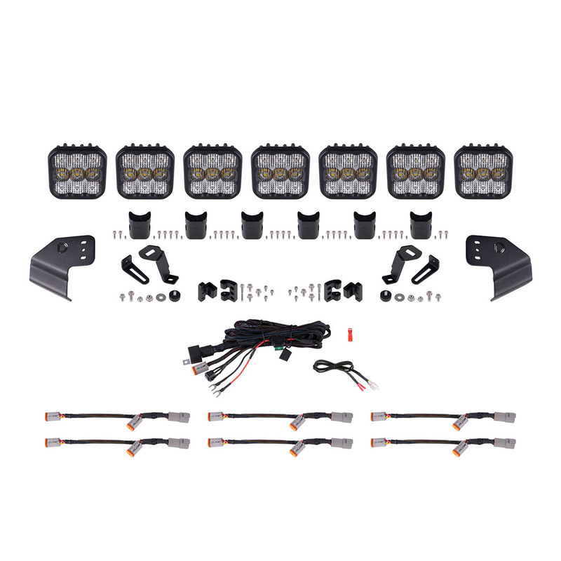  Diode Dynamics - Bronco SS5 Sport CrossLink Windshield White Combo Lightbar Kit